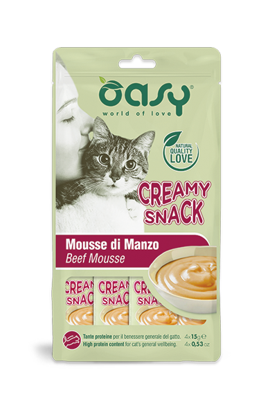 Oasy Snack Cat Creamy Manzo 4 x 15g-1