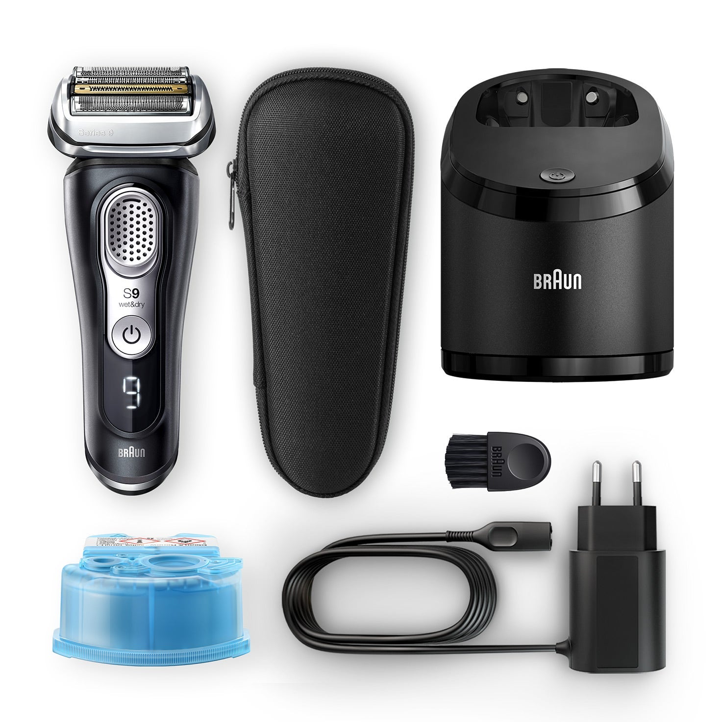 Braun Rasoio Series 9 Wet&Dry 9360cc Con Stazione Di Pulizia Clean&Charge E Custodia Da Viaggio Nero - 2