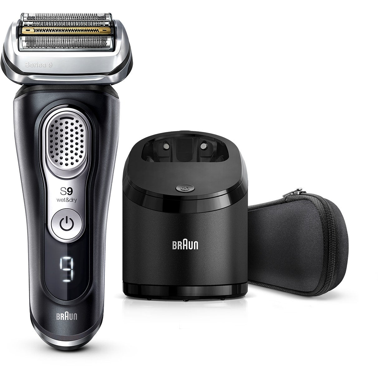 Braun Rasoio Series 9 Wet&Dry 9360cc Con Stazione Di Pulizia Clean&Charge E Custodia Da Viaggio Nero - 1