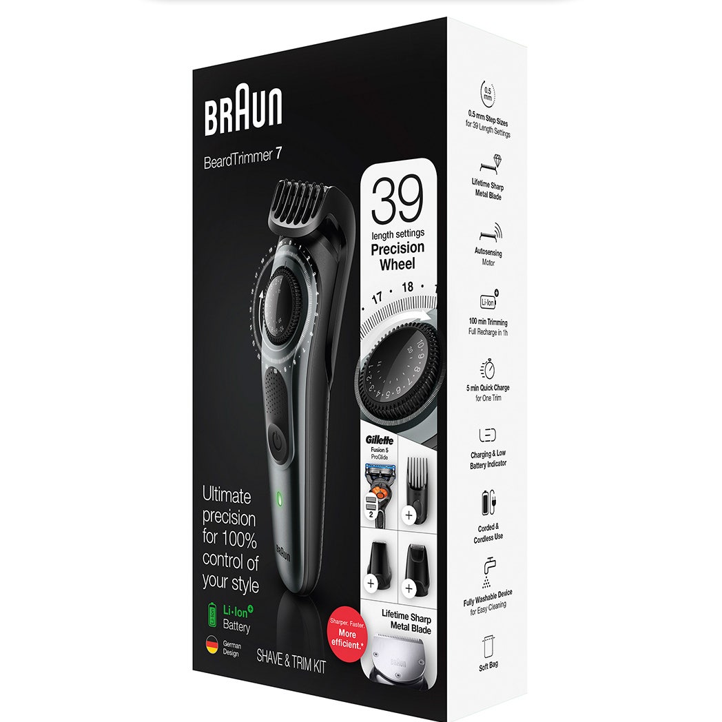 Braun Regolabarba BT 7220 Con Selettore Di Precisione + 4 Accessori E Rasoio Gillette Fusion5 ProGlide - 3