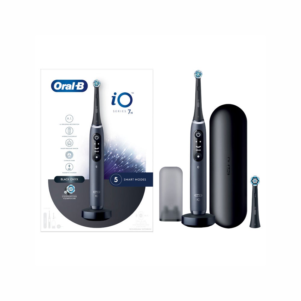 Oral-B Spazzolino Elettrico Ricaricabile iO 7S Nero, 2 Testine, 1 Custodia Da Viaggio, 1 Spazzolino-2