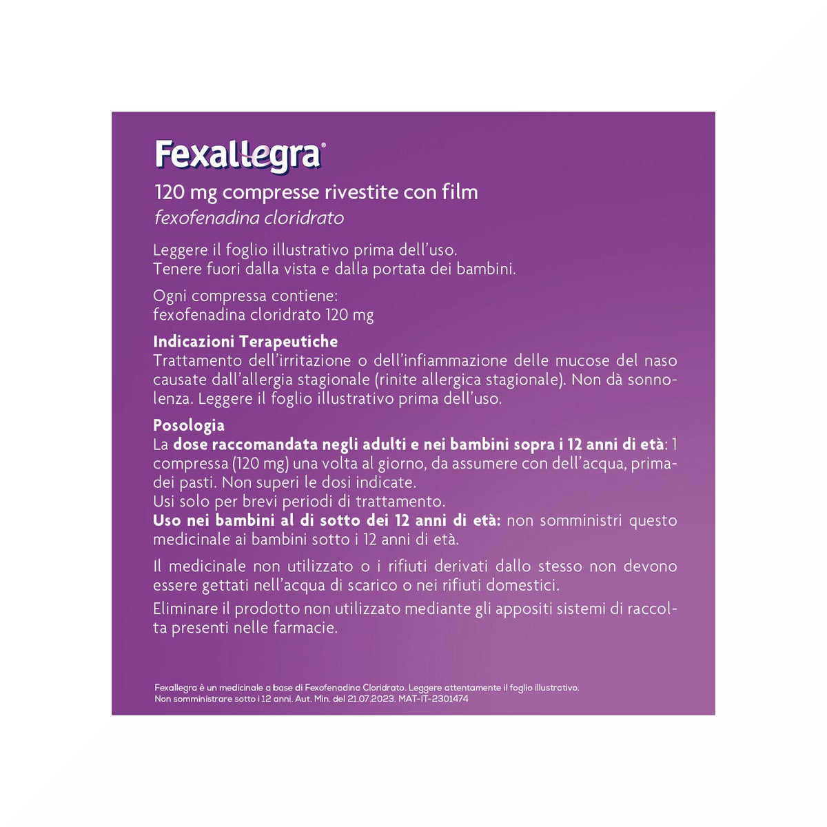 Fexallegra Antistaminico Contro Sintomi Allergia 10 Compresse-7