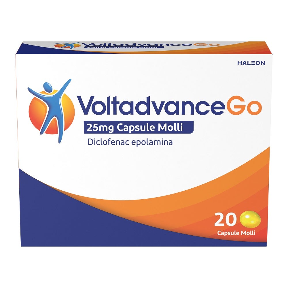VoltadvanceGo Antinfiammatorio Diclofenac Mal Di Schiena Cervicale 20 Capsule Molli-1