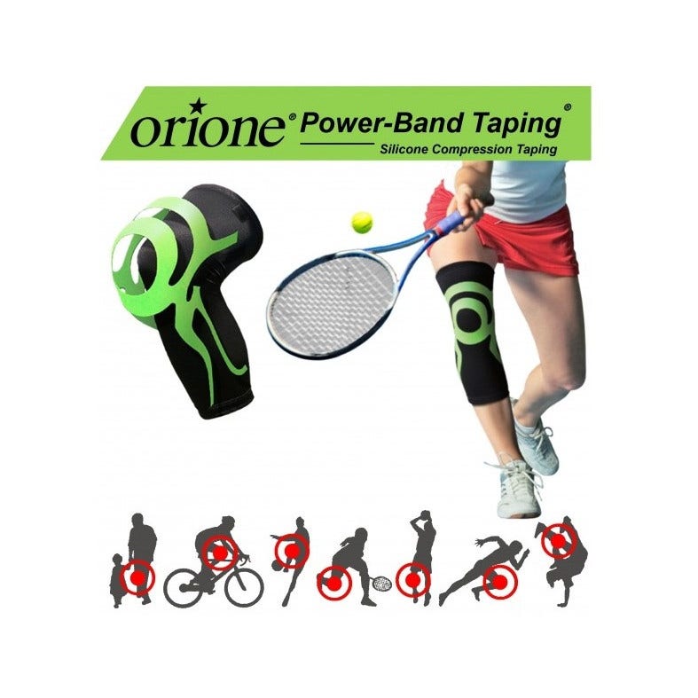 Orione Ginocchiera Nera Con Power Band Taping Integrato Taglia M 488-2