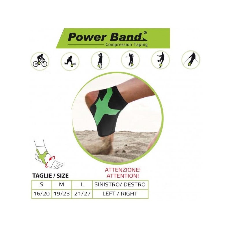 Orione Cavigliera Con Taping Integrato Power Band Nero Destro Taglia M 489-2