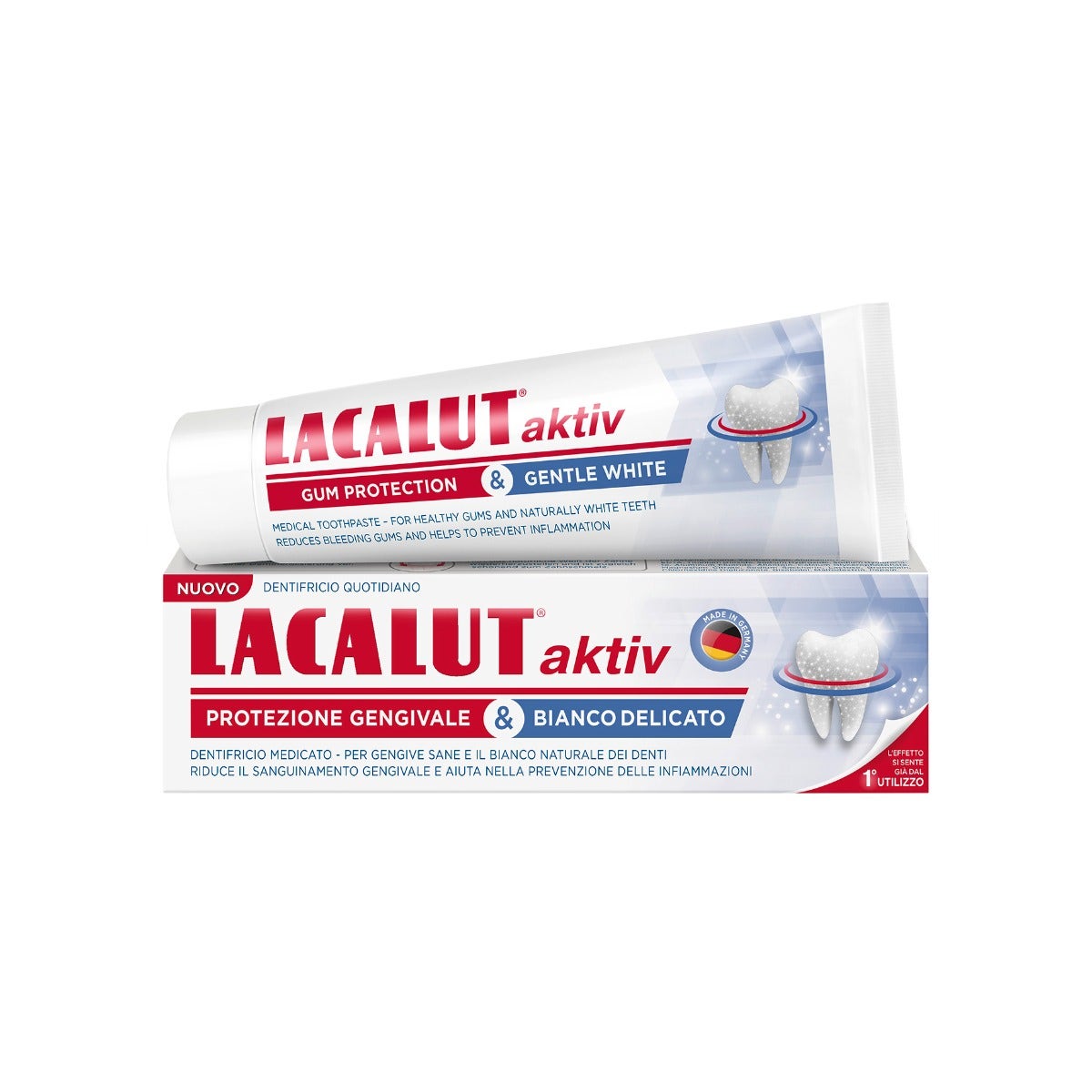 Lacalut Aktiv Dentifricio Protezione Gengivale Bianco Delicato 75ml-3