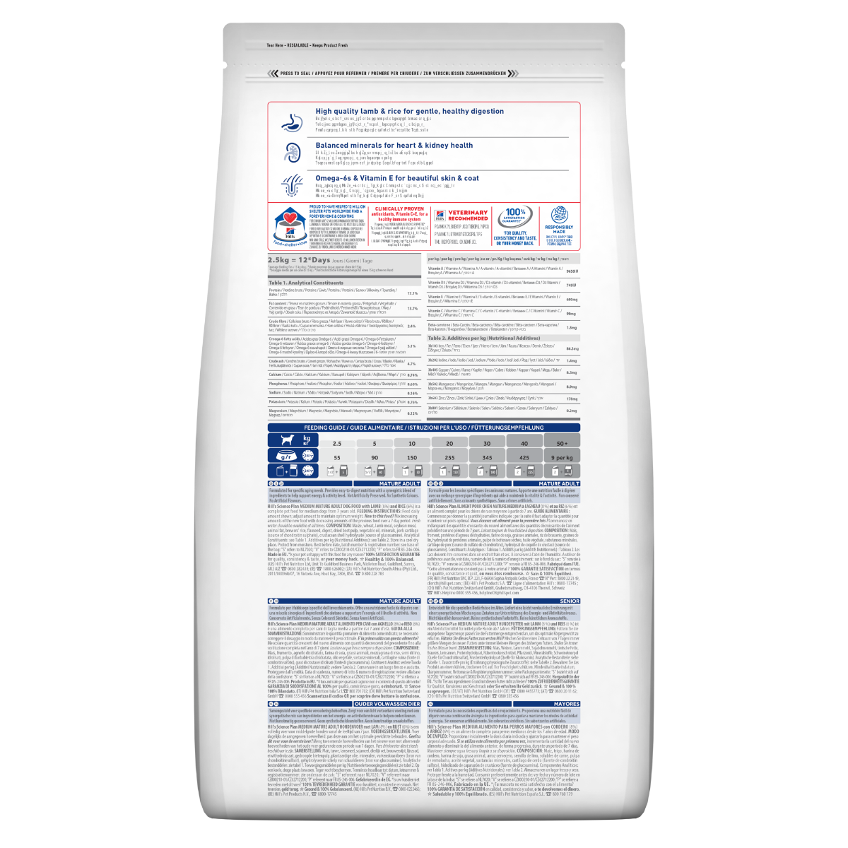 Hill's Science Plan Mature Adult 7+ Crocchette con Agnello e Riso per Cani Taglia Media Sacco 14 Kg-1
