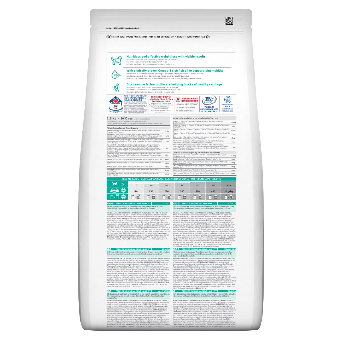 Hill's Science Plan Perfect Weight & Active Mobility Adult Crocchette Con Pollo Per Cani Taglia Media Sacco 12 Kg-2