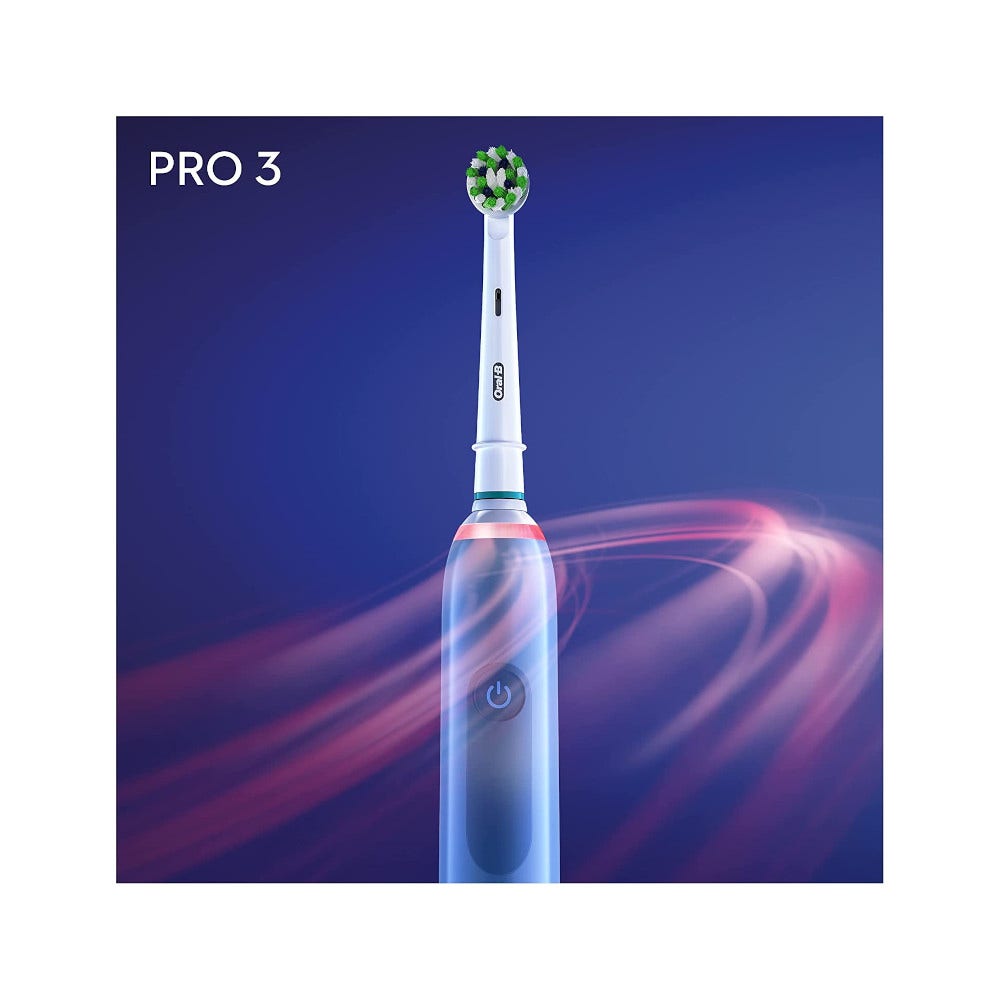 Oral-B Pro 3 Blue Crossaction Spazzolino Elettrico Con Sensore Di Pressione Dello Spazzolamento + 1 Testina-6