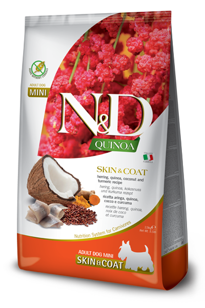 Farmina N&D Quinoa Skin & Coat Herring Cibo Secco Per Cani Adulti Taglia Mini 800g-1
