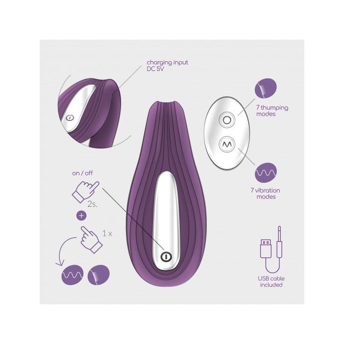 Crushious Vibratore Pleasuriser Ricaricabile con Telecomando e Lubrificante-9