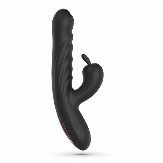 Crushious Lapin Vibratore Rabbit Ricaricabile Con Spinta Nero-4