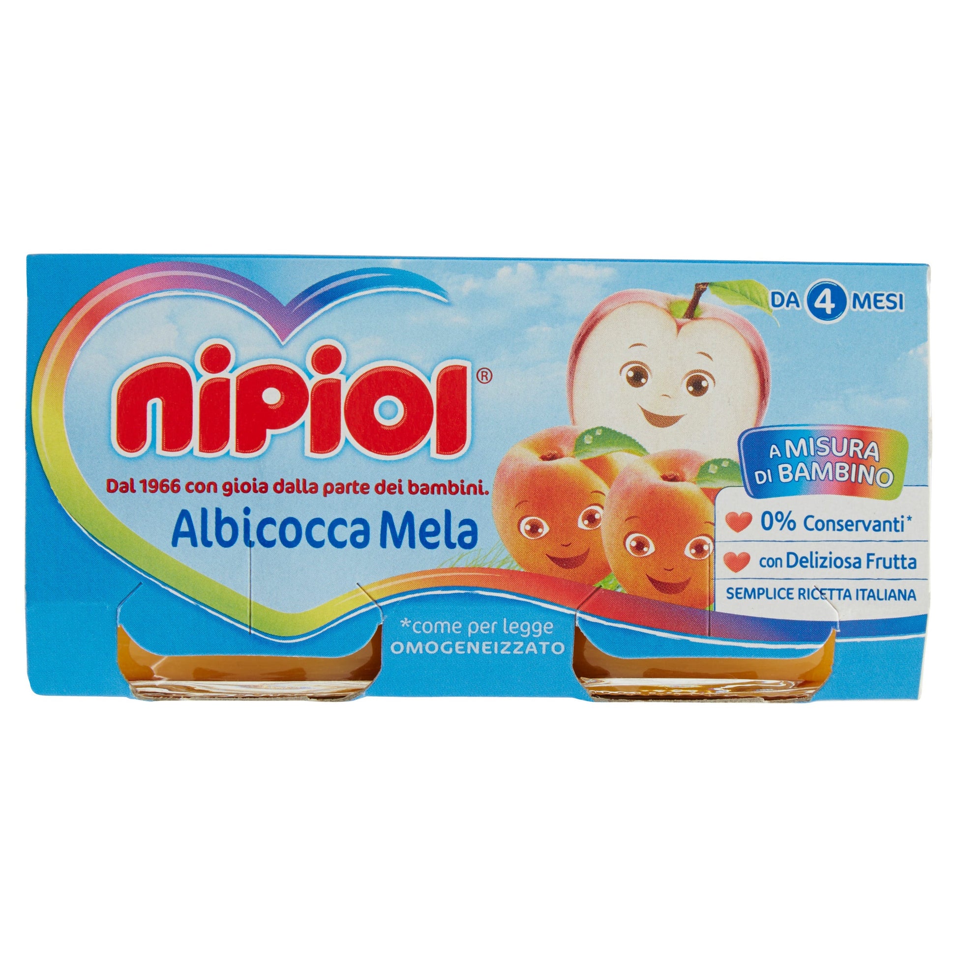 Nipiol Omogeneizzato Albicocca Mela 2x80g  - 2