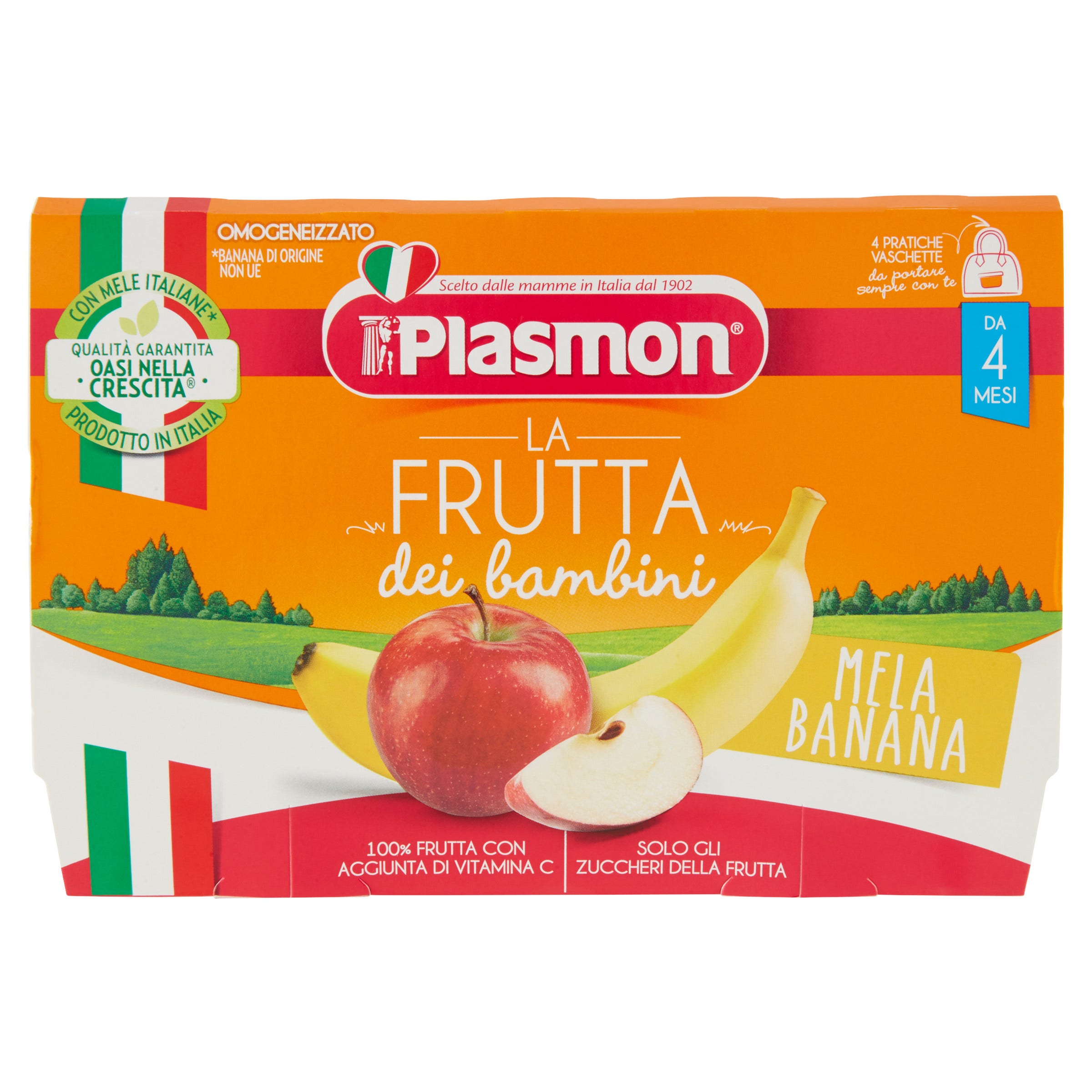 Plasmon La Frutta Dei Bambini Mela Banana 4x100g 4 Mesi+  - 2