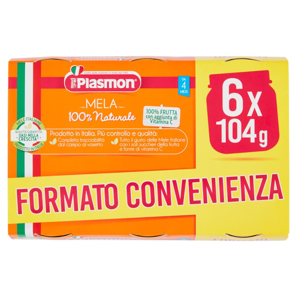 Plasmon Omogeneizzato Mela 4-6M+ 6x104g  - 2