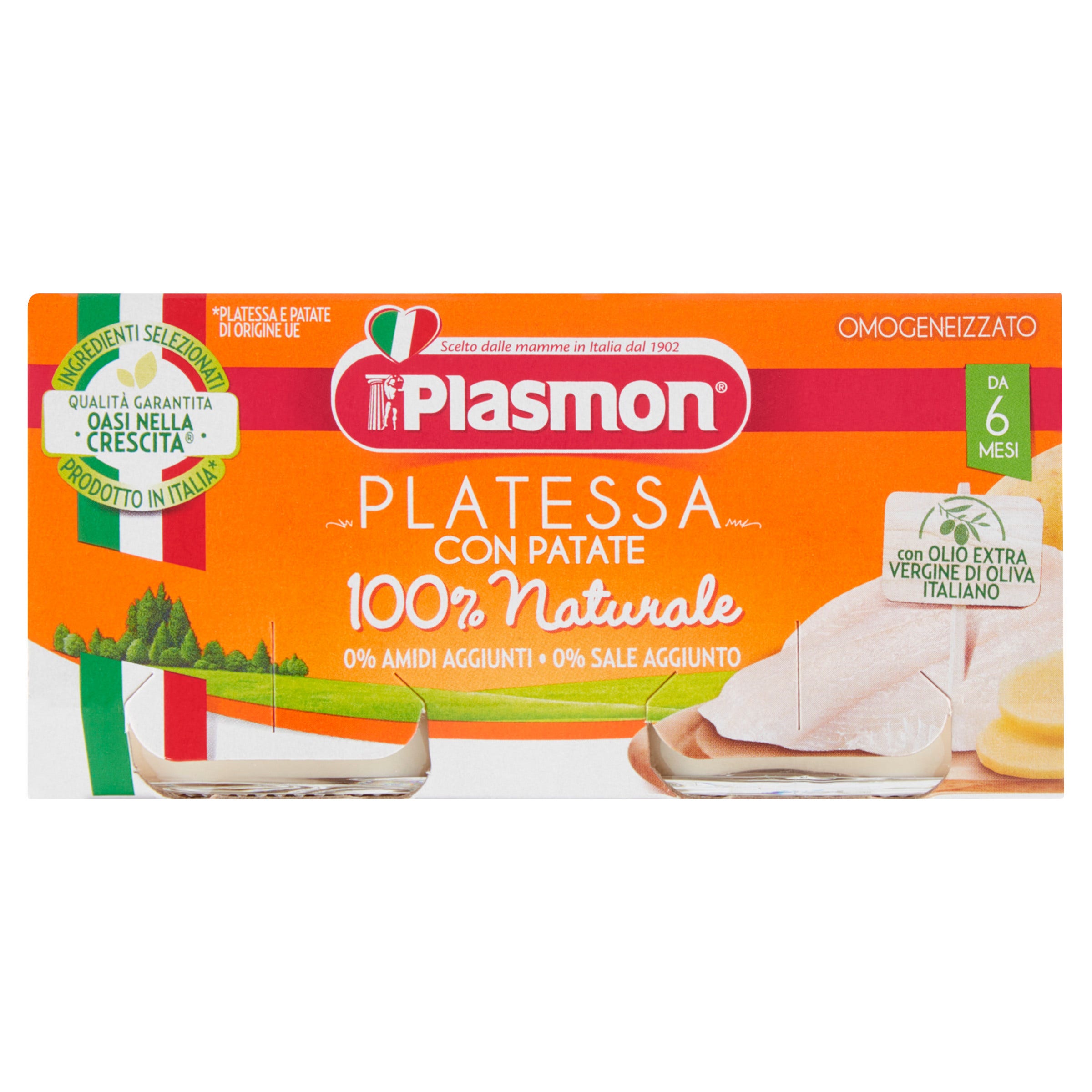 Plasmon Omogeneizzato Platessa 6M+ 2x80g  - 2