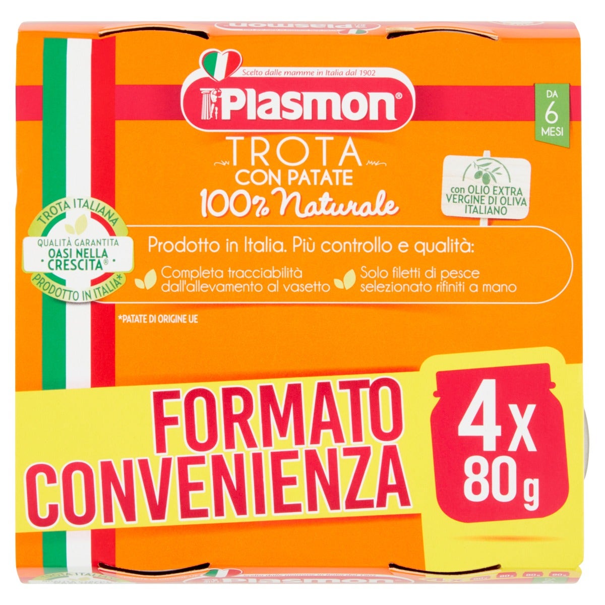 Plasmon Omogeneizzato Trota Con Verdure 6M+ 4x80g-1