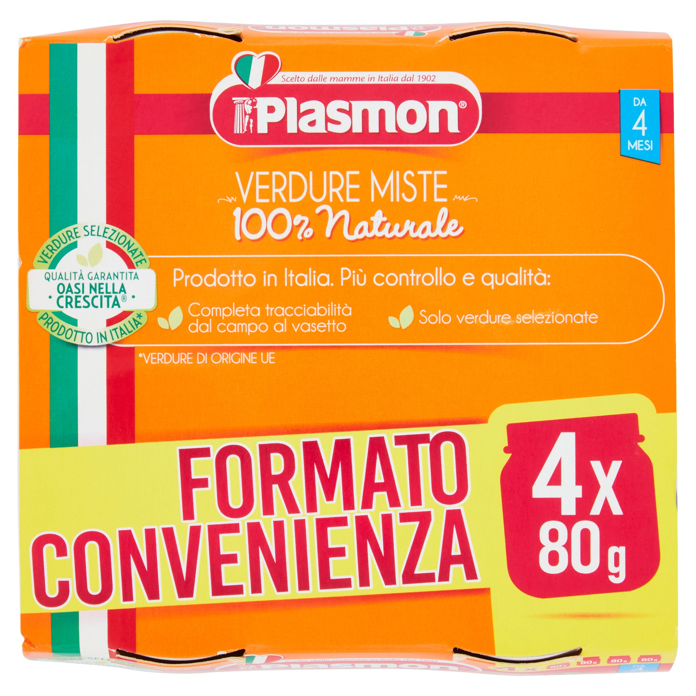 Plasmon Omogeneizzato Verdure Miste 4x80g 4 Mesi+  - 1