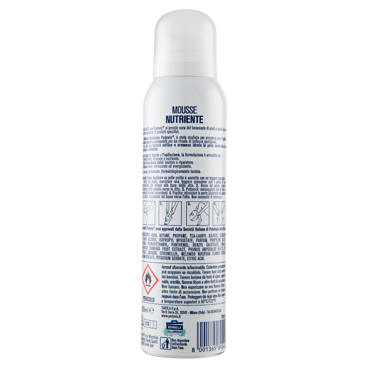 Podovis Idratazione Mousse Nutriente Pelle Vellutata 150ml-3