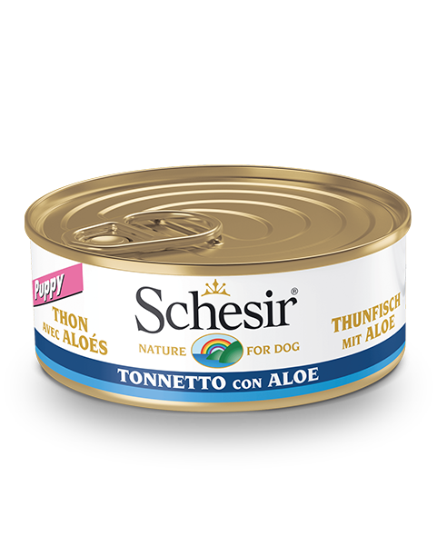 Schesir Tonnetto Con Aloe Cibo Umido Cani Cuccioli Lattina 150 g-2