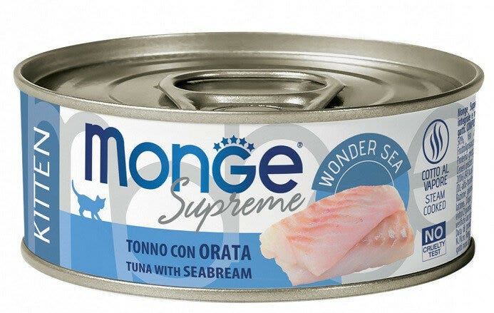 Monge Supreme Cibo Umido Tonno Con Orata Per Gattini Scatoletta 80g-2