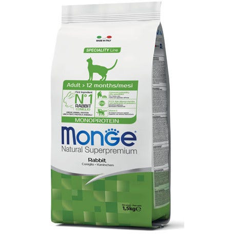 Monge Coniglio Monoprotein Cibo Secco Gatti Adulti Sacco 1,5 Kg-1