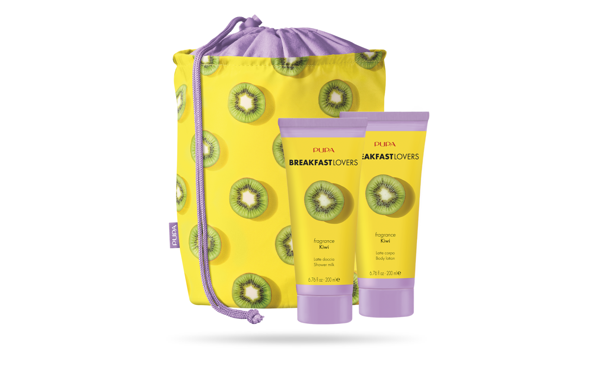 Pupa Breakfast Lovers Kit 1 Latte Doccia 200ml+Latte Corpo 200ml 005 Kiwi-1