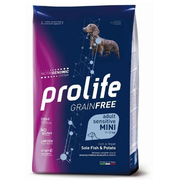 Prolife Grain Free Adult Sensitive Sole Fish & Potato Cibo Secco Per Cani Taglia Piccola Sacco 2Kg-1