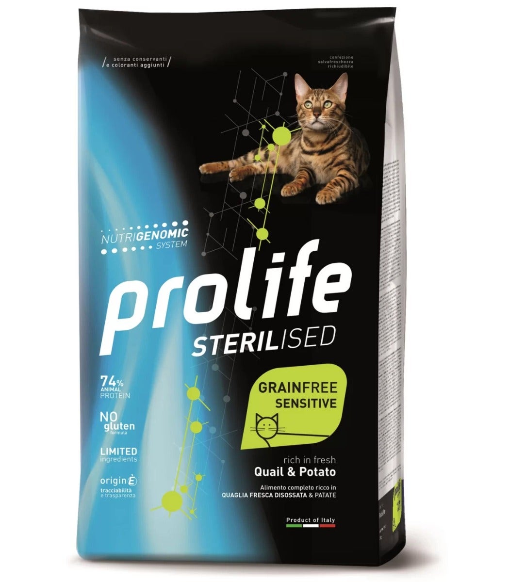 Prolife Sterilised Quaglia E Patate Cibo Secco Per Gatti Adulti Sacco 1,5kg-1