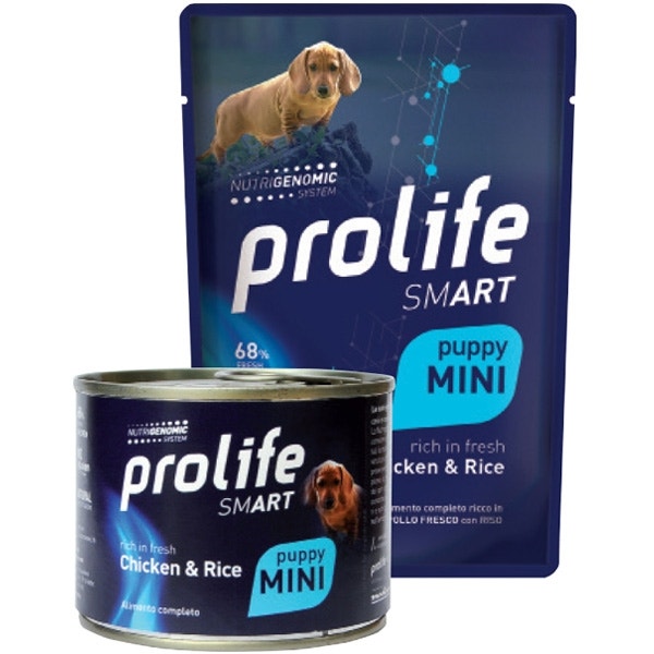 Prolife Smart Pollo Fresco Con Riso Cibo Umido Per Cuccioli Taglia Piccola Busta 100g-1