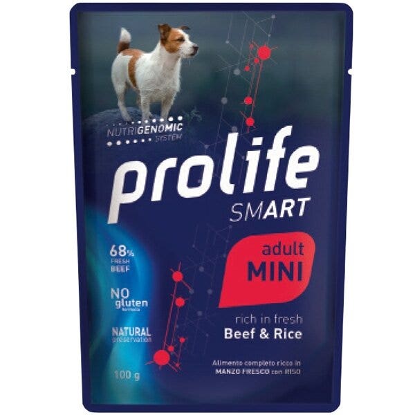Prolife Smart Manzo Fresco Con Riso Cibo Umido Per Cani Adulti Taglia Piccola Bustina 100g-2