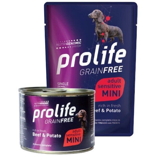Prolife Grain Free Manzo Fresco Con Patate Cibo Umido Per Cani Adulti Taglia Mini Bustina 100g-2