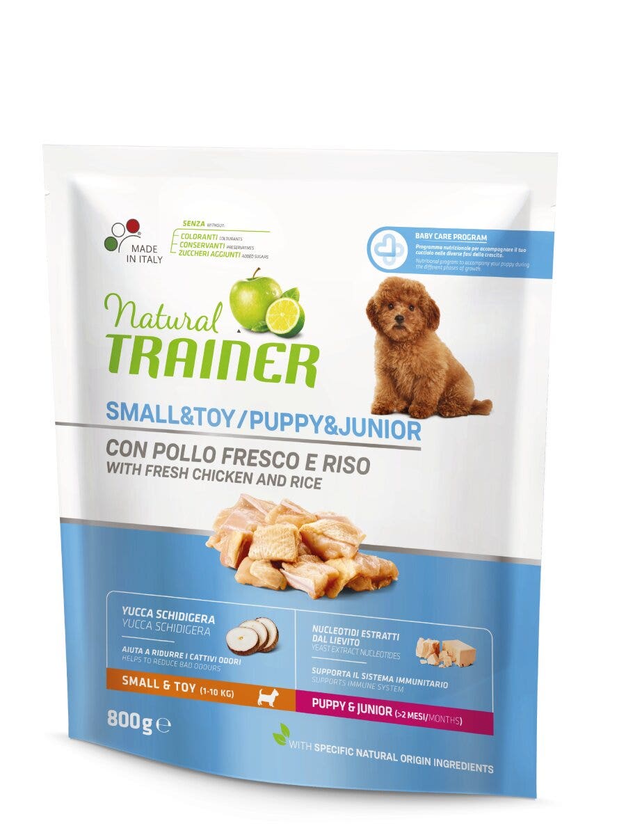 Natural Trainer Crocchette Pollo Fresco Per Cuccioli Taglia Piccola Sacco 800g-3