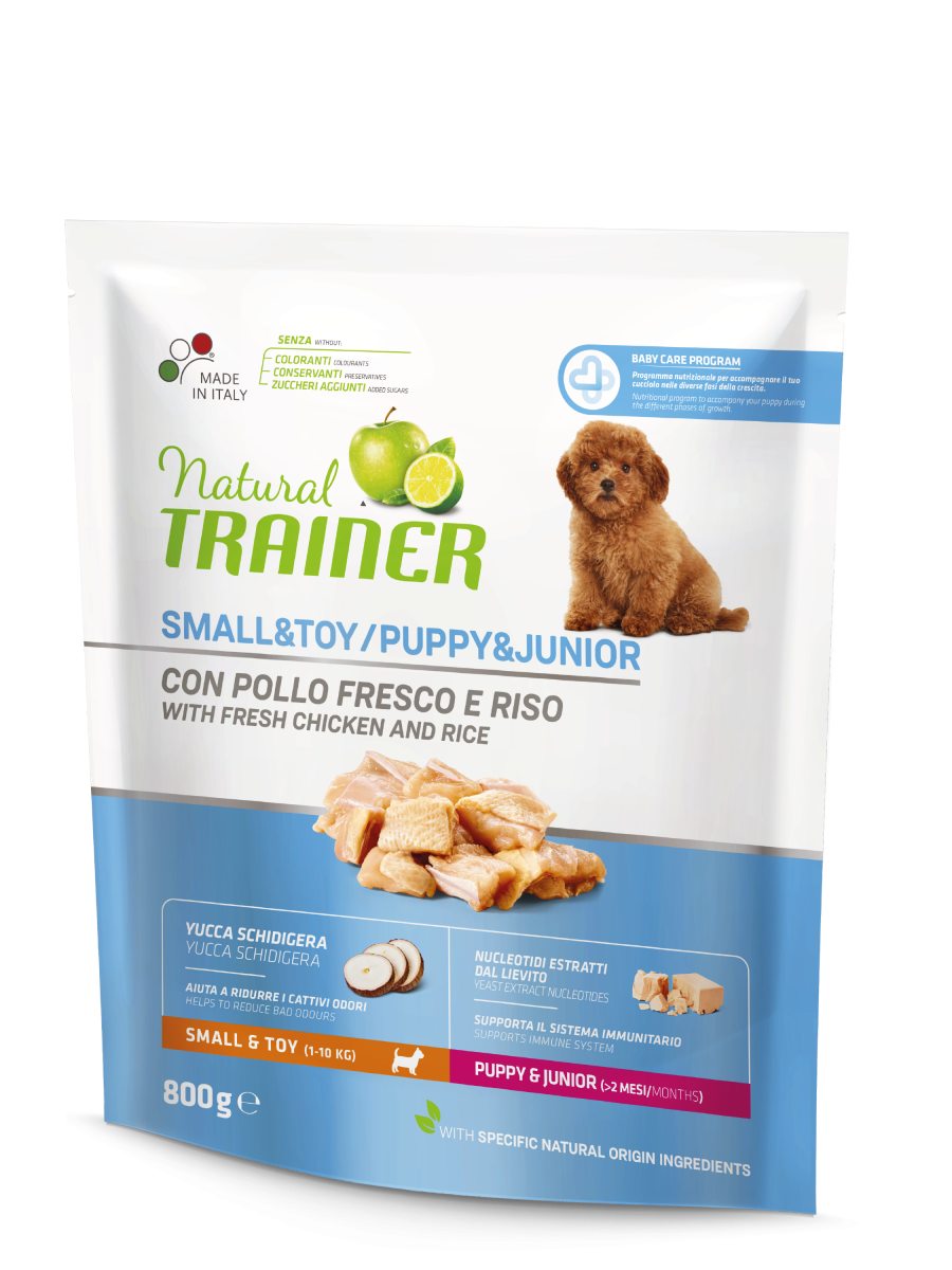 Natural Trainer Crocchette Pollo Fresco Per Cuccioli Taglia Piccola Sacco 800g-2