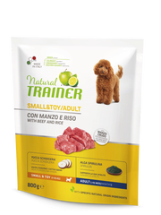 Natural Trainer Crocchette Manzo/Riso Per Cani Adulti Taglia Piccola Sacco 800g-2
