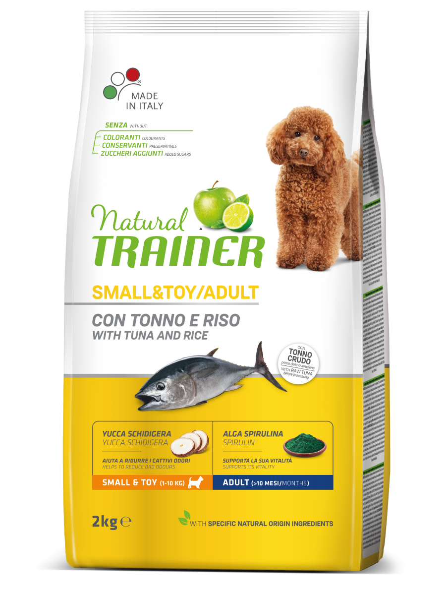 Natural Trainer Crocchette Tonno/Riso Per Cani Adulti Taglia Piccola Sacco 2kg-2