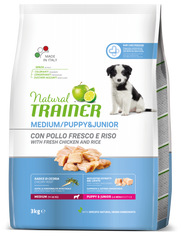 Natural Trainer Crocchette Pollo Fresco Per Cuccioli Taglia Media Sacco 3kg-2