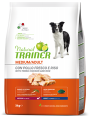 Natural Trainer Crocchette Pollo Fresco/Riso/Alga Spirulina Per Cani Adulti Taglia Media Sacco 3kg-2