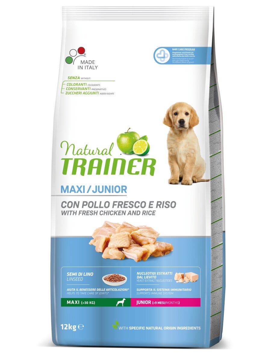 Natural Trainer Crocchette Pollo Fresco Per Cuccioli Taglia Grande <24Mesi Sacco 12kg-3