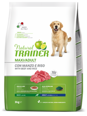 Natural Trainer Crocchette Manzo/Riso Per Cani Adulti Taglia Grande Sacco 3kg-2