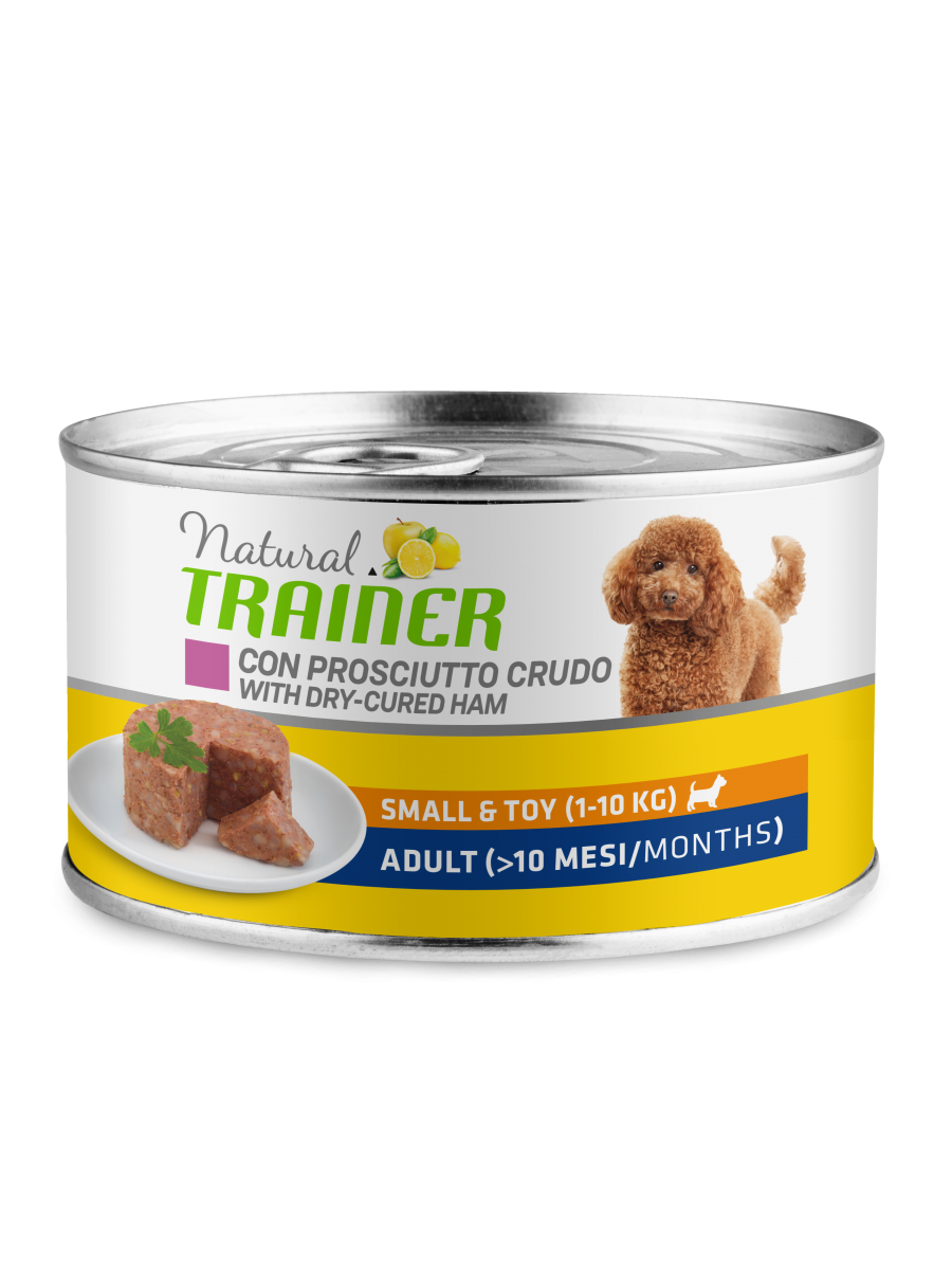 Natural Trainer Cibo Umido Prosciutto/Riso Per Cani Adulti Taglia Piccola Lattina 150g-2