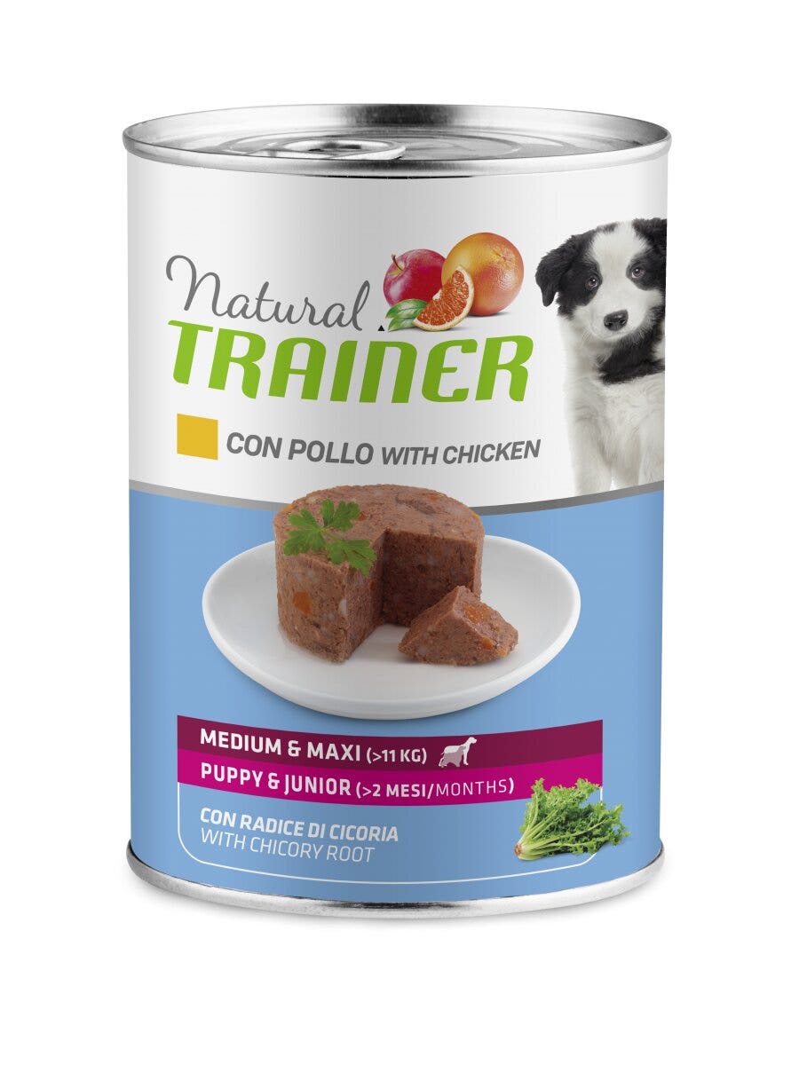 Natural Trainer Cibo Umido Pollo Per Cuccioli Taglia Media/Grande Fino A 2 Mesi Lattina 400g-3
