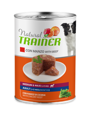 Natural Trainer Cibo Umido Manzo/Riso Per Cani Adulti Taglia Media/Grande Lattina 400g-2