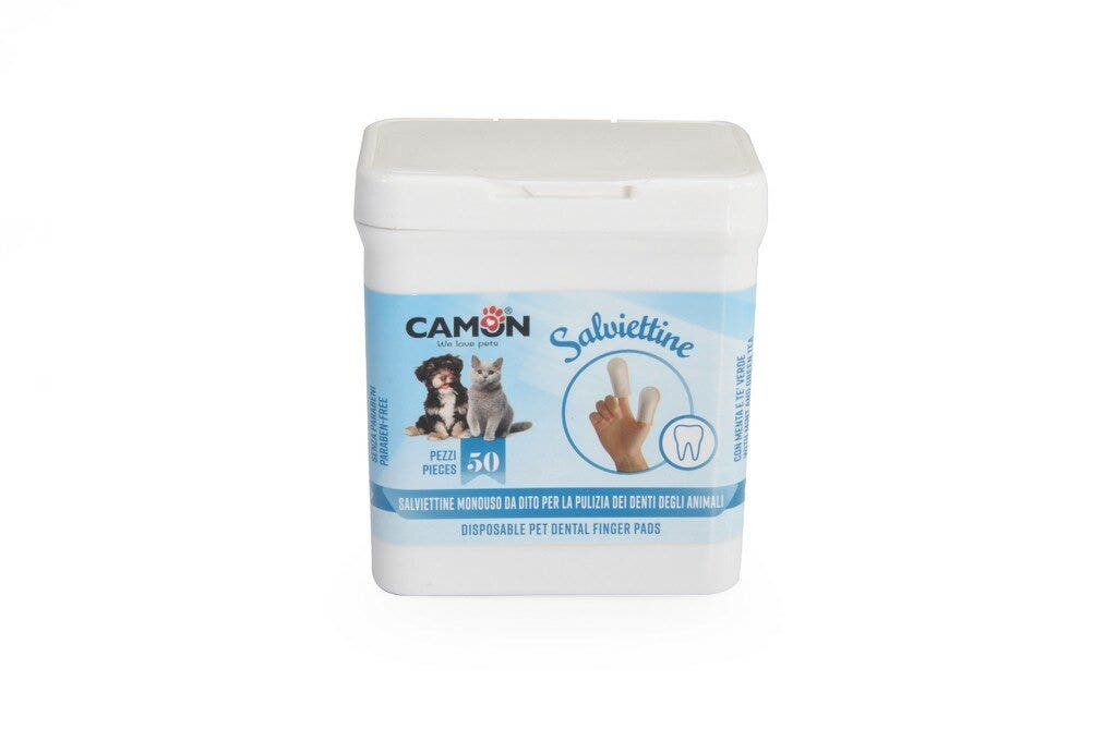 Camon Salviettine Monouso Da Dito Per Pulizia Denti Per Cani E Gatti 50 Pezzi-2
