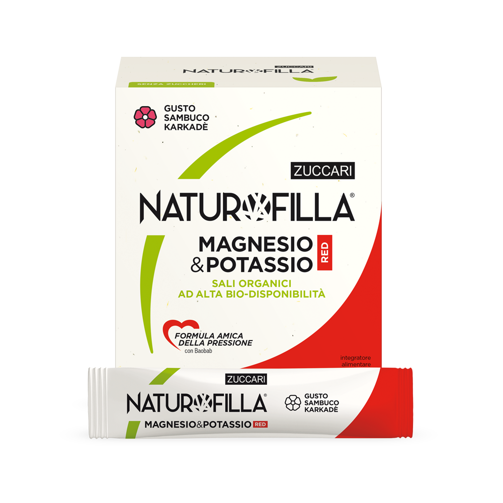 Naturofilla Magnesio E Potassio Red Gusto Sambuco E Karkadè 28 Stick-2