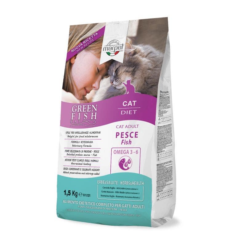 Marpet Greenfish Pesce Cibo Secco Per Gatti Adulti Sacco 1,5Kg-2