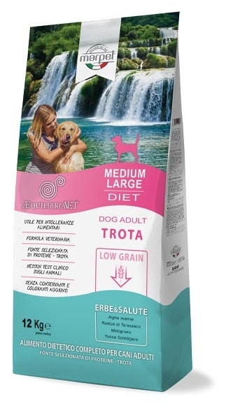 Marpet Aequilibriavet Low Grain Trota Cibo Secco Per Cani Adulti Taglia Medium Large Sacco 12 Kg-1