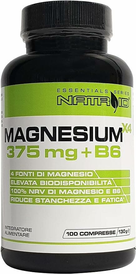 Natroid Magnesium X4 375mg + B6 100 Compresse-1