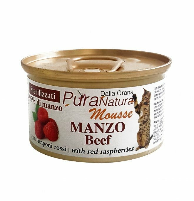 PuraNatura Manzo Cibo Umido Gatti Sterilizzati Scatoletta 85g-2