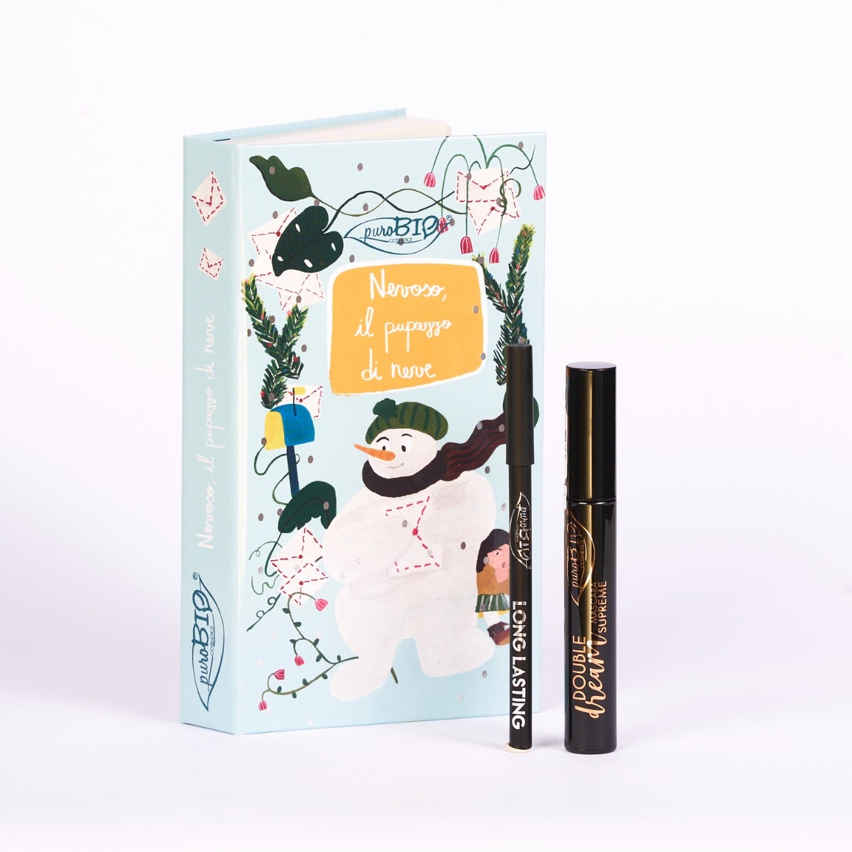 Purobio Kit Il Pupazzo Di Neve Mascara Double Cream Supreme+Matita Occhi Long LastingL-3